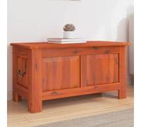 ShCuShan Caja de almacenamiento, banco de almacenamiento, banco de zapatos, estilo moderno, para pasillo, dormitorio, salón, baúl con tapa marrón de madera maciza de acacia
