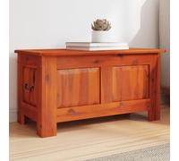 ShCuShan Caja de almacenamiento, banco de almacenamiento, banco de zapatos, estilo moderno, para pasillo, dormitorio, salón, baúl con tapa marrón de madera maciza de acacia