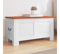 ShCuShan Caja de almacenamiento, banco de almacenamiento, banco para zapatos, estilo moderno, para pasillo, dormitorio, salón, baúl con tapa, marrón y blanco, madera maciza de acacia