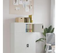 ShCuShan Cajonera, mueble de oficina con cerradura superficie texturizada, para formato A4 y carta, estudio, armario archivador gris claro, 90 x 40 x 40 cm, de acero