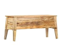 ShCuShan Creative Deco - Caja de almacenamiento de madera maciza de mango - Medidas 99 x 35 x 48 cm - Caja de madera con tapa - Contenedor para documentos, herramientas, almacenamiento de juguetes, no