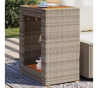 ShCuShan - Mesa auxiliar de jardín, tapa de madera, 60 x 40 x 75 cm, mesa de campamento, mesa de centro jardín, bar de jardín