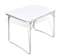 ShCuShan - Mesa de camping plegable con marco de metal (80 x 60 cm, mesa plegable rectangular multifuncional con tapa y estructura resellable que ahorra espacio, para muebles de exterior