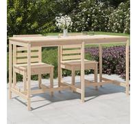 ShCuShan Mesa de jardín de 203,5 x 90 x 110 cm, de madera maciza de pino, mesa rectangular con estructura de metal, tapa efecto madera para jardín