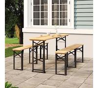 ShCuShan - Mesa plegable para cervecería, 170 x 50 x 75/105 cm, madera maciza, abeto, mesa plegable rectangular multifuncional, con tapa y estructura resellable, ahorra espacio, para muebles