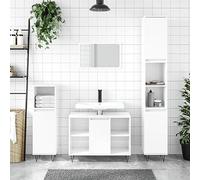 ShCuShan Mueble de baño, mueble de baño, columna con estante abierto, mueble de baño, mueble de baño, mueble de baño, mueble de baño, mueble de baño, mueble de baño, blanco