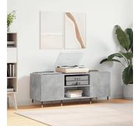 ShCuShan Mueble Discos Madera contrachapada Gris hormigón 121x38x48 cm Expositor Discos Vinilo Mueble para Discos de Vinilo - 831672