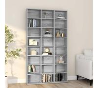 ShCuShan - Mueble para puerta C D gris Sonoma 102 x 23 x 177,5 cm, madera multicapa, estantería modular, mueble puerta C D clásico, compartimentos ajustables de madera