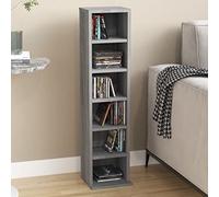 ShCuShan - Mueble para puerta C D gris Sonoma 21 x 20 x 88 cm, madera multicapa, biblioteca modular armario puerta C D clásico compartimentos ajustables madera