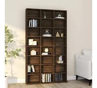 ShCuShan - Mueble para puerta C D roble marrón, 102 x 23 x 177,5 cm, madera multicapa, biblioteca modular, mueble puerta C D clásico, compartimentos ajustables de madera