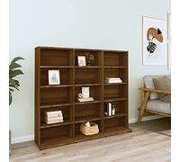 ShCuShan - Mueble para puerta C D roble marrón, 102 x 23 x 89,5 cm, madera multicapa, biblioteca modular mueble puerta C D clásico compartimentos ajustables madera