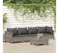 ShCuShan Set de Muebles de jardín 5 pzas y Cojines baul Jardin Exterior Garden Furniture Set Sofa Jardin Conjunto Jardin Exterior ratán sintético Gris 3187263