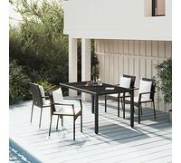 ShCuShan Set de Muebles jardín 5 pzas con Cojines Garden Furniture Set Sofa Jardin Conjunto Jardin Exterior baul Jardin Exterior ratán sintético Negro 3157953
