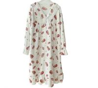 SHDEYAVK, Camisones De Mujer Invierno Camisones de Talla Grande de Manga Larga y Gruesos y cálidos con Estampado de Franela for Mujer, Ropa de Dormir Bonita de Invierno, camisón(A,3XL)