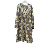 SHDEYAVK, Camisones De Mujer Invierno Camisones de Talla Grande de Manga Larga y Gruesos y cálidos con Estampado de Franela for Mujer, Ropa de Dormir Bonita de Invierno, camisón(C,XXL)