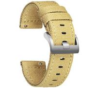 SHDEYAVK Correa Reloj Lienzo, Correas de reloj de lona de dos capas, correas de muñeca de liberación rápida de 18mm, 20mm, 22mm y 24mm for hombre y mujer, bandas de repuesto de tela ajustables(F,20mm)