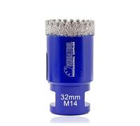 SHDIATOOL Broca de diamante para azulejos, corona de perforación, herramienta para sierra perforadora con rosca M14, para porcelana, azulejos, mármol, cerámica, granito, broca de 32 mm
