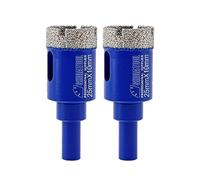 SHDIATOOL Brocas de diamante 25mm, Brocas sacanúcleos con mango redondo agujero de la sierra de corte para baldosas de porcelana de mármol de cerámica de granito, perforación en seco humectante, 2pcs