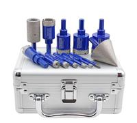 SHDIATOOL Brocas de diamante,Sierra de corona para baldosas Kit con 6mm Posicionamiento del carburo/48mm Hex Chaflán/25mm Hex Varillas abrasivas, Broca 10pcs (5/6/8/10/12/20/25/28/32/35MM)