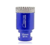 SHDIATOOL Corona de perforación de diamante para azulejos y perforadores, herramienta de sierra perforadora con rosca M14 para porcelana, azulejos, mármol, granito, cerámica, 35 mm