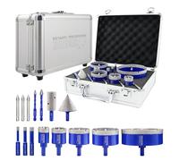 SHDIATOOL Juego de brocas de diamante con guía extraíbles para azulejos de porcelana y cerámica, fresadora de bisel de 50 mm, fresa de dedo de 20 mm, broca de metal duro de 6/8 mm