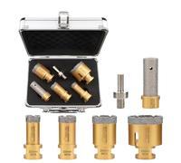 SHDIATOOL Juego de Brocas Diamantadas - 6pcs(20/25/35/50mm Brocas Diamantadas/20mm Brocas para Dedos/Adaptador de Vástago Exagonal) para Porcelanato Cerámica Granito Mármol