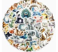 SHDOFN 100 Pegatinas De Animales De, Diseño Impermeable Y Lindo, Especialmente Diseñadas para Manualidades para Niños Y Estudiantes, Tazas Y Bolsas Decorativas para Agua con Cuenta Manual.