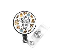 She Believe She Could So She Did Cartoon Squirrel Movie Lover Gift Chipmunks Inspired Badge Reel (Squirrel Movie UK)