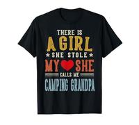 She Calls Me Camping Abuelo Divertido Día del Padre Abuelo Camiseta