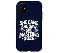She Came She Saw She Mastered 2026 Vintage Graduación Mujeres Carcasa para iPhone 11