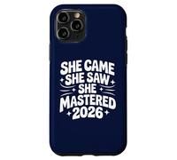 She Came She Saw She Mastered 2026 Vintage Graduación Mujeres Carcasa para iPhone 11 Pro