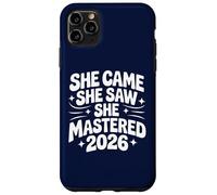 She Came She Saw She Mastered 2026 Vintage Graduación Mujeres Carcasa para iPhone 11 Pro MAX