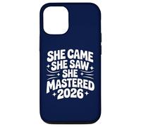 She Came She Saw She Mastered 2026 Vintage Graduación Mujeres Carcasa para iPhone 12/12 Pro