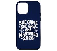 She Came She Saw She Mastered 2026 Vintage Graduación Mujeres Carcasa para iPhone 12 Mini