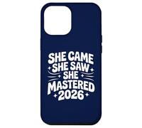 She Came She Saw She Mastered 2026 Vintage Graduación Mujeres Carcasa para iPhone 12 Pro MAX