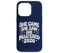 She Came She Saw She Mastered 2026 Vintage Graduación Mujeres Carcasa para iPhone 13 Pro