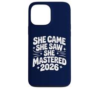She Came She Saw She Mastered 2026 Vintage Graduación Mujeres Carcasa para iPhone 13 Pro MAX