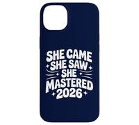 She Came She Saw She Mastered 2026 Vintage Graduación Mujeres Carcasa para iPhone 14 Plus
