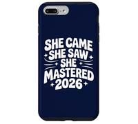 She Came She Saw She Mastered 2026 Vintage Graduación Mujeres Carcasa para iPhone 7 Plus/8 Plus