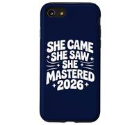 She Came She Saw She Mastered 2026 Vintage Graduación Mujeres Carcasa para iPhone SE (2020) / 7/8