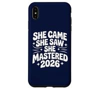 She Came She Saw She Mastered 2026 Vintage Graduación Mujeres Carcasa para iPhone XS MAX