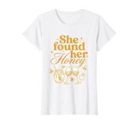 She Found Her Honey Bridal Shower Bride To Bee Bachelorette Camiseta gráfica económica, Mujer, Blanco, XS