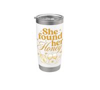She Found Her Honey Bridal Shower Bride To Bee Bachelorette Vaso térmico de acero inoxidable de doble pared