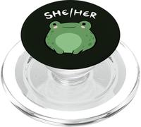 She Her Pronouns Frog Cute LGBT Queer Aesthetic PopSockets PopGrip para MagSafe