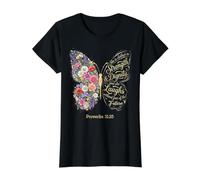 She Is Clothed with Strength & Dignity Bible Proverbs 31:25 Camiseta gráfica económica, Mujer, Negro, M