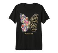 She Is Clothed with Strength & Dignity Bible Proverbs 31:25 Camiseta Premium