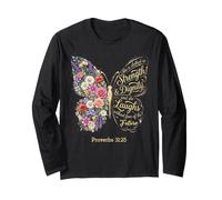She Is Clothed with Strength & Dignity Bible Proverbs 31:25 Manga Larga