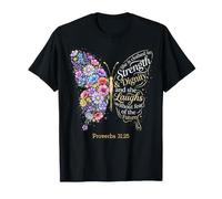 She Is Clothed with Strength & Dignity Bible Verse 31:25 Camiseta