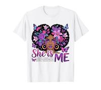 She Is Me Mujeres Negras Empoderamiento Fuerte Educado Bendito Camiseta