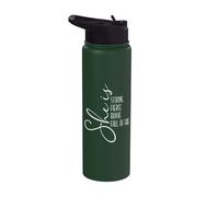 She is Strong, Fierce, Brave - Mensaje inspirador Stainless Steel Insulated Water Bottle